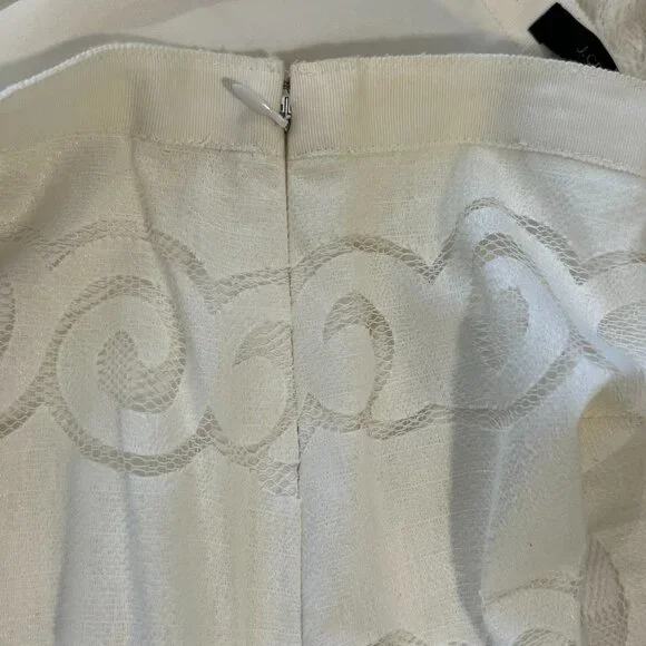 J. Crew Midi White Ornate Lace Skirt Size 12 - Picture 7 of 9
